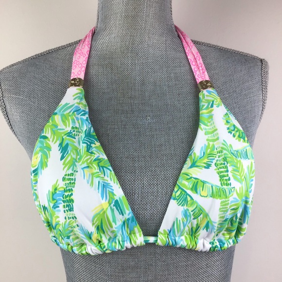 Lilly Pulitzer Swim Lilly Pulitzer Cora Bikini Top In Fresh Citrus Keep Palm Poshmark